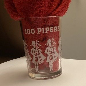 SEAGRAMS 100 Pipers Whiskey Scotch Shot Glass Hazel Atlas